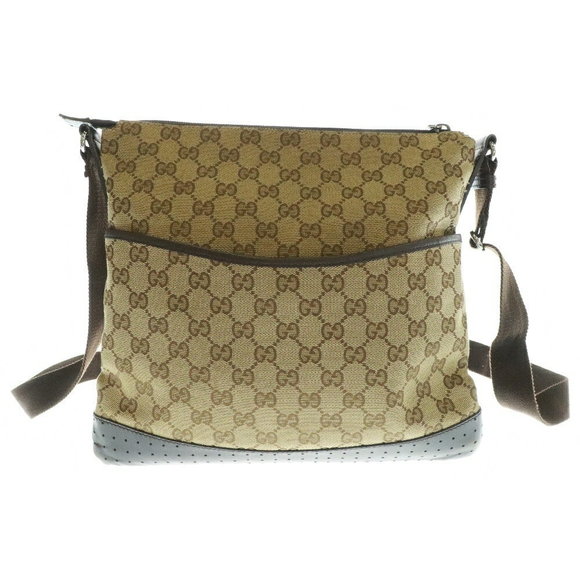 Gucci GG Canvas Shoulder Bag Beige Brown - Picture 1 of 5